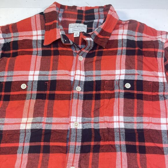 LUCKY BRAND Mens Shirt Sz L  Flannel Plaid Long Sleeve Button Down - Picture 2 of 6